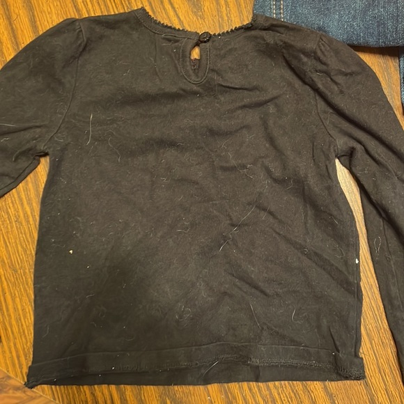Girls 3t wonder kids black long sleeved top with rose formal top - Picture 3 of 3